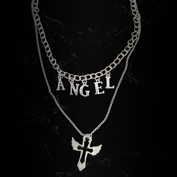 Angel Cross İkili Kolye
