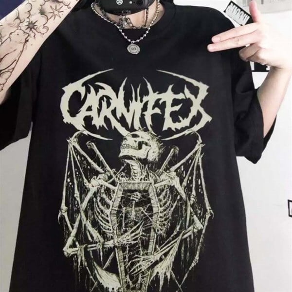 Carnifex The Script Siyah Unisex Oversize  T-shirt