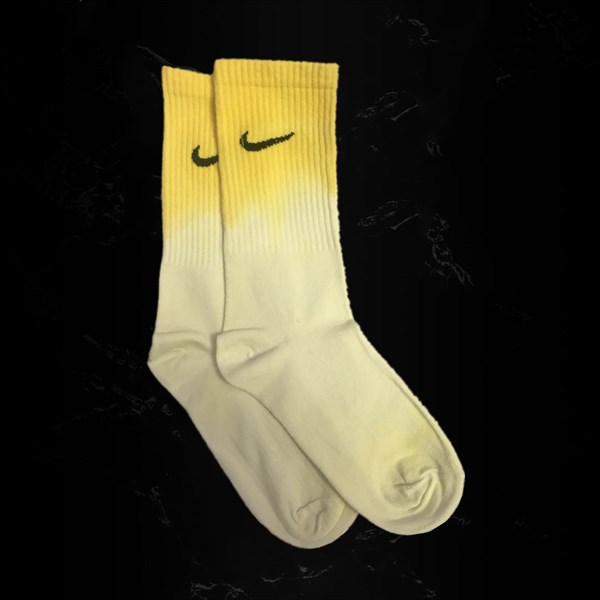 Nike Yellow & White Pattern Kolej Çorap