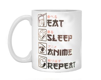 Anime Eat Sleep Repeat Seramik Kupa