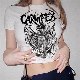 Carnifex The Script Beyaz Crop T-shirt