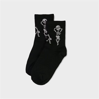 Gothic Skeleton Kolej Çorap