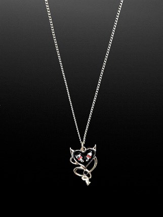 Heart Devil Skulls Black Necklace Kolye