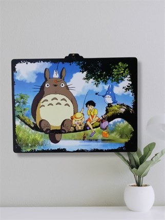 Totoro With Friends Ahşap Çerçeve