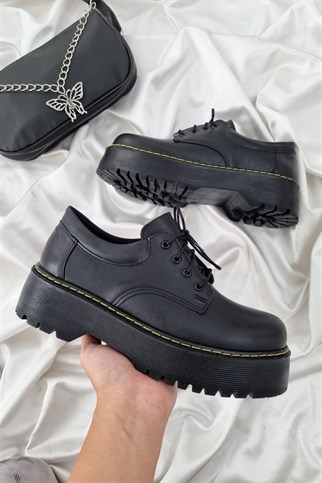 Touz Siyah Oxford Ayakkabı