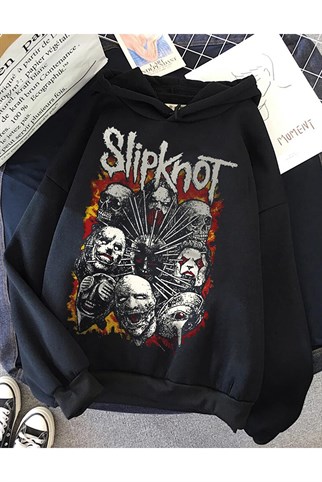 Touz Siyah Slipknot Metal-Rock Serisi Unisex T-shirt