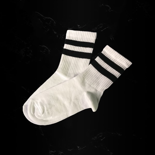 Touz Siyah Şeritli Kolej Çorap